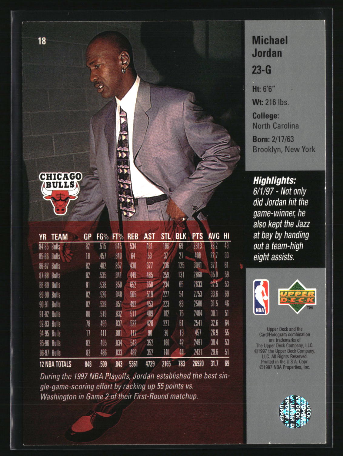 Michael Jordan 1997-98 Upper Deck #18