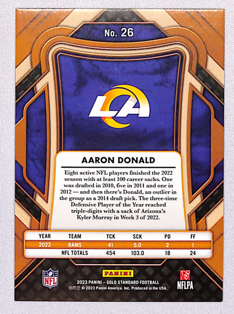 Aaron Donald 2023 Panini Gold Standard Platinum #26 #/75