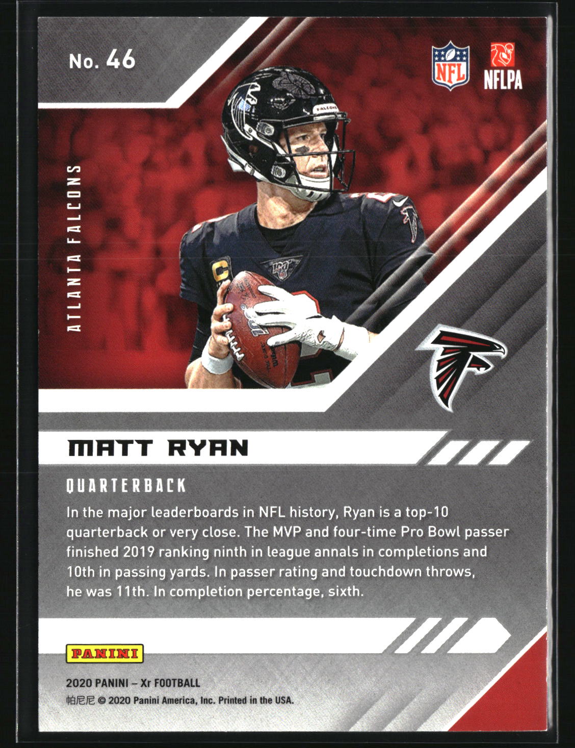 Matt Ryan 2020 Panini XR Orange #46 #/99