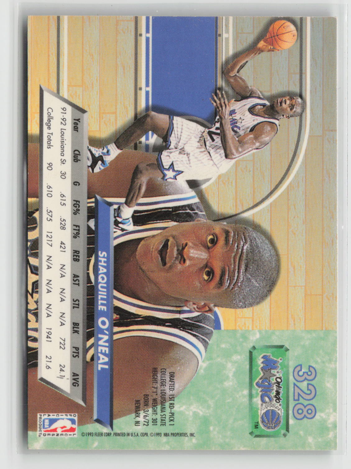 Shaquille O'Neal 1992-93 Ultra #328