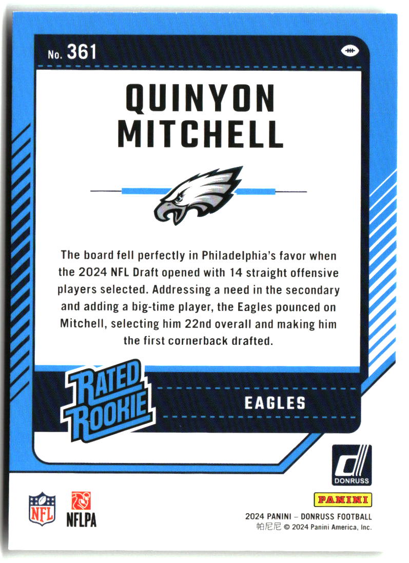 Quinyon Mitchell 2024 Donruss #361