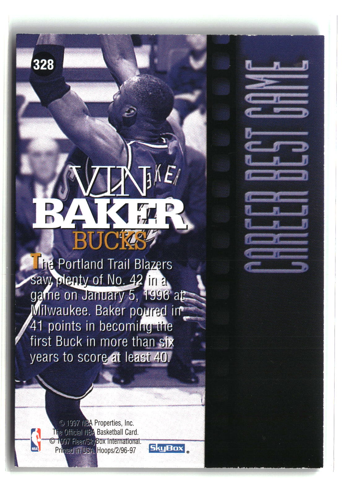 Vin Baker 1996-97 Hoops #328