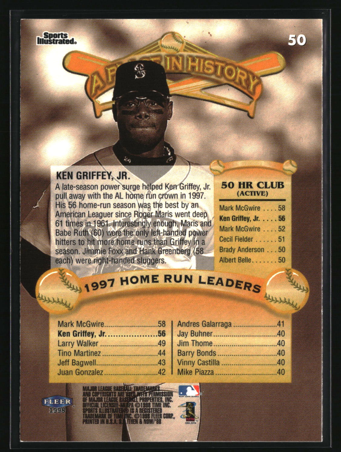 Ken Griffey Jr. 1998 Sports Illustrated Then and Now #50