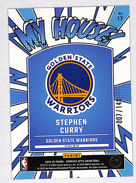 Stephen Curry 2024-25 Donruss Optic My House Green Shock #17 #/149