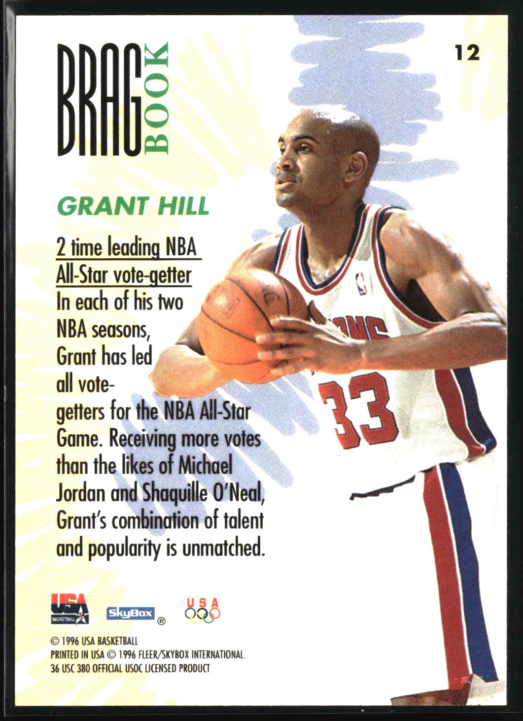 Grant Hill 1996 SkyBox USA #12