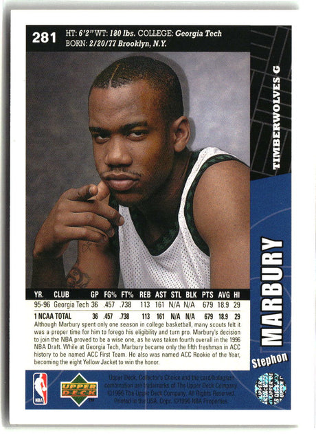 Stephon Marbury 1996-97 Collector's Choice #281