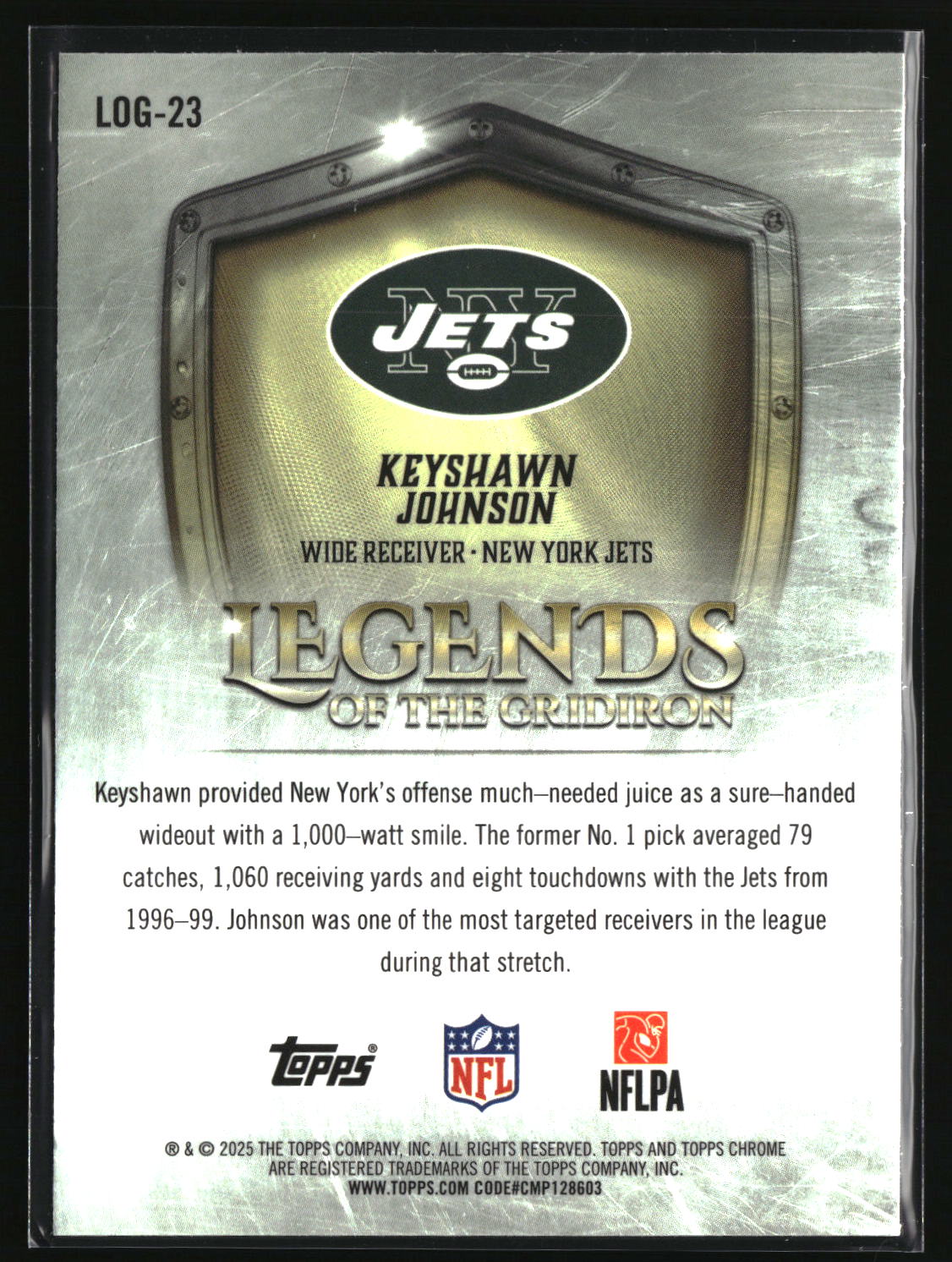 Keyshawn Johnson 2025 Topps Chrome Legends of the Gridiron #LOG-23
