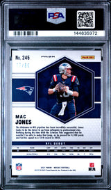 Mac Jones 2021 Panini Mosaic Choice Prizm Fusion Red and Yellow #245 #/80 PSA 9