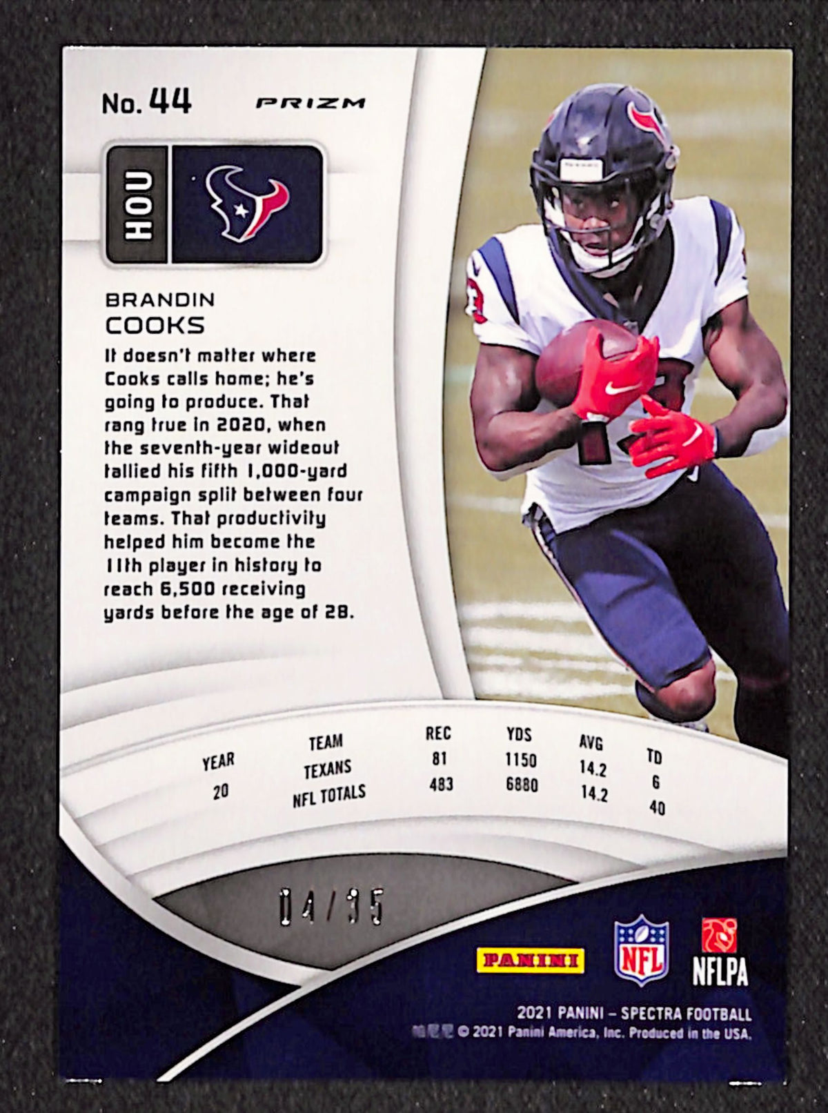 Brandin Cooks 2021 Panini Spectra Neon Green #44 #/35