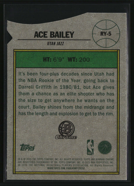 Ace Bailey 2025-26 Bowman Rookie Of The Year Favorites #RY-5
