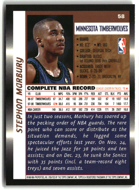 Stephon Marbury 1998-99 Topps #58