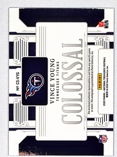 Vince Young 2025 National Treasures Colossal Signatures Holo Silver #CS-VYG #/25