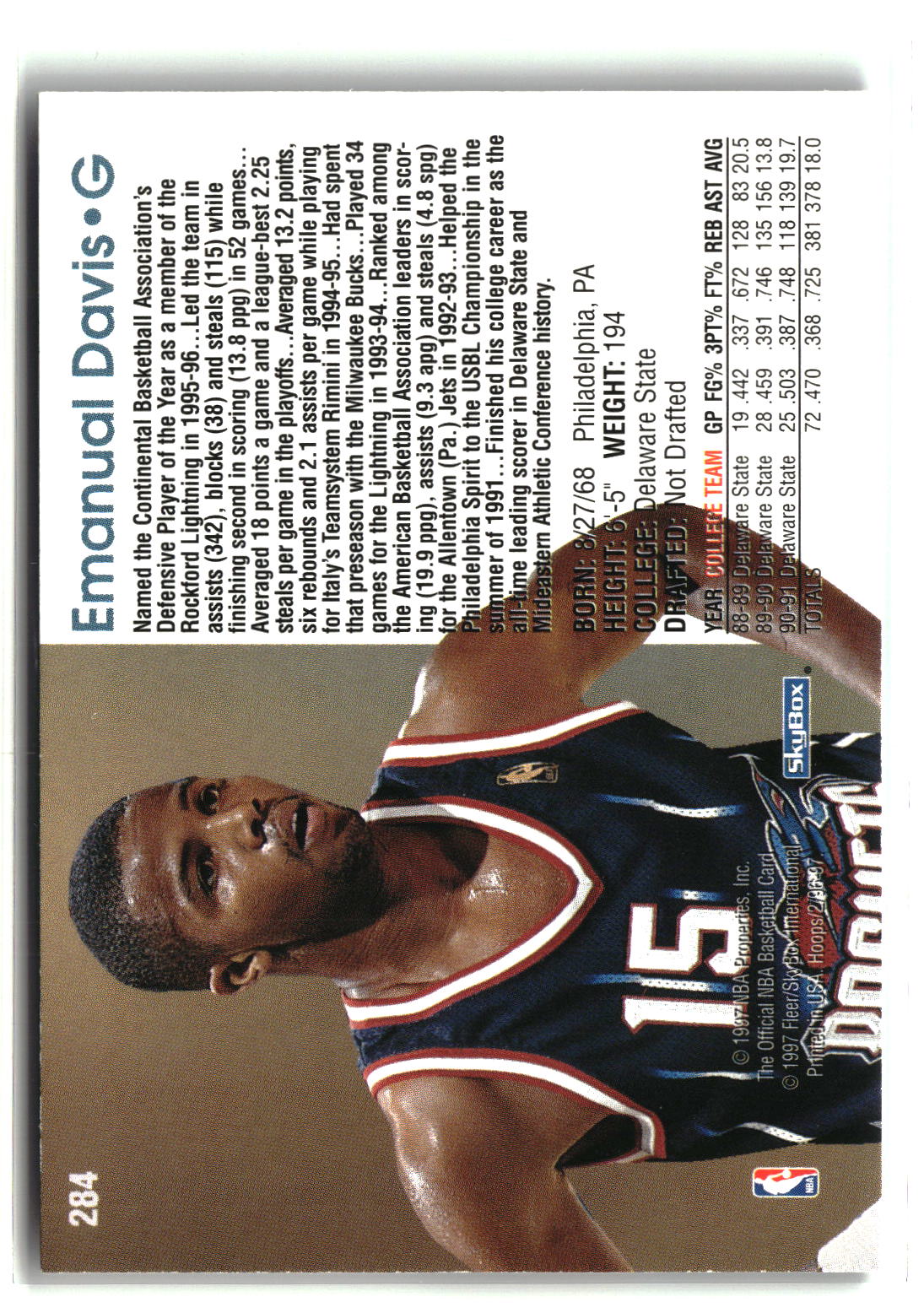 Emanual Davis 1996-97 Hoops #284