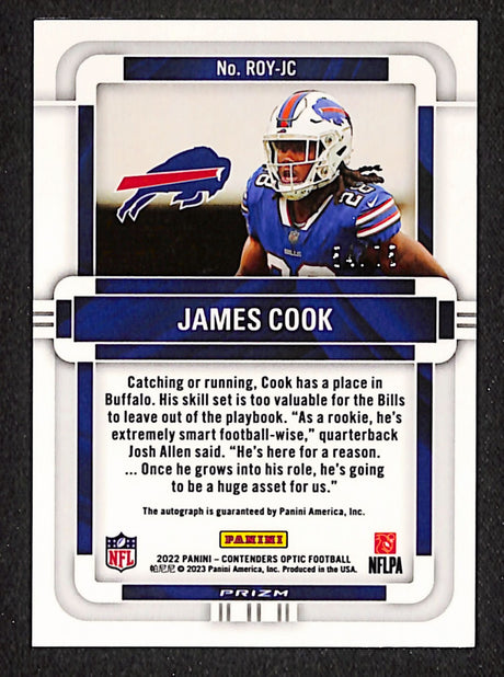 James Cook 2022 Contenders Optic Rookie of the Year Contenders #ROY-JC #/75
