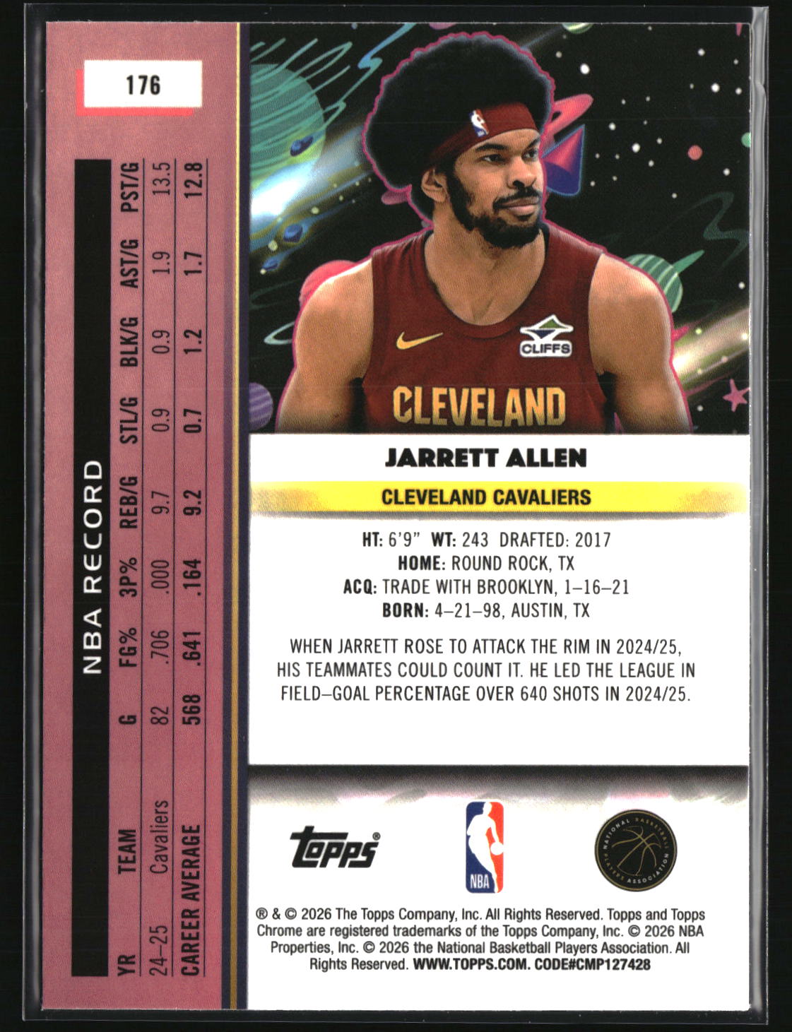 Jarrett Allen 2025-26 Topps Chrome Cosmic #176