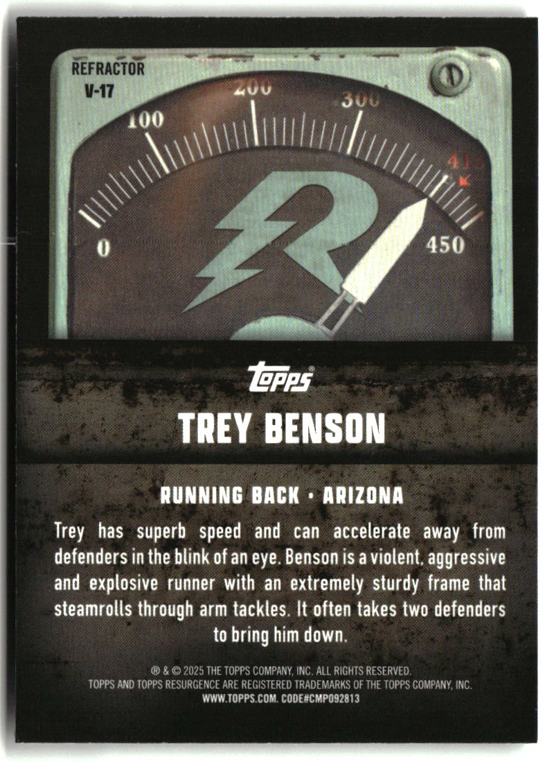 Trey Benson 2024 Topps Resurgence Voltaic Refractor #V-17