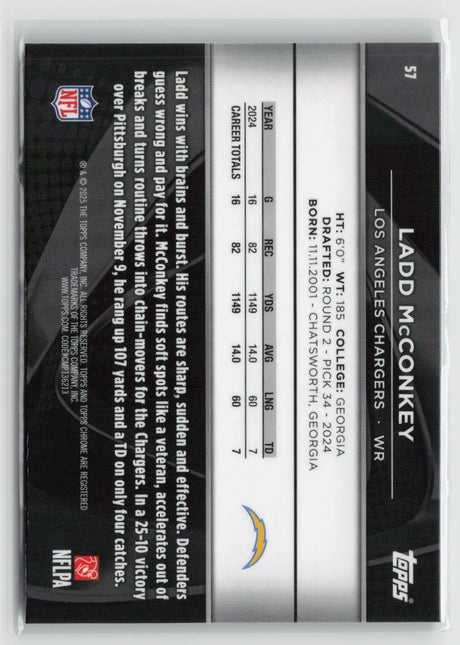 Ladd McConkey 2025 Topps Chrome Black #57