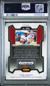 Cameron Ward 2024 Panini Prizm Draft Picks Red Ice #199 PSA 9