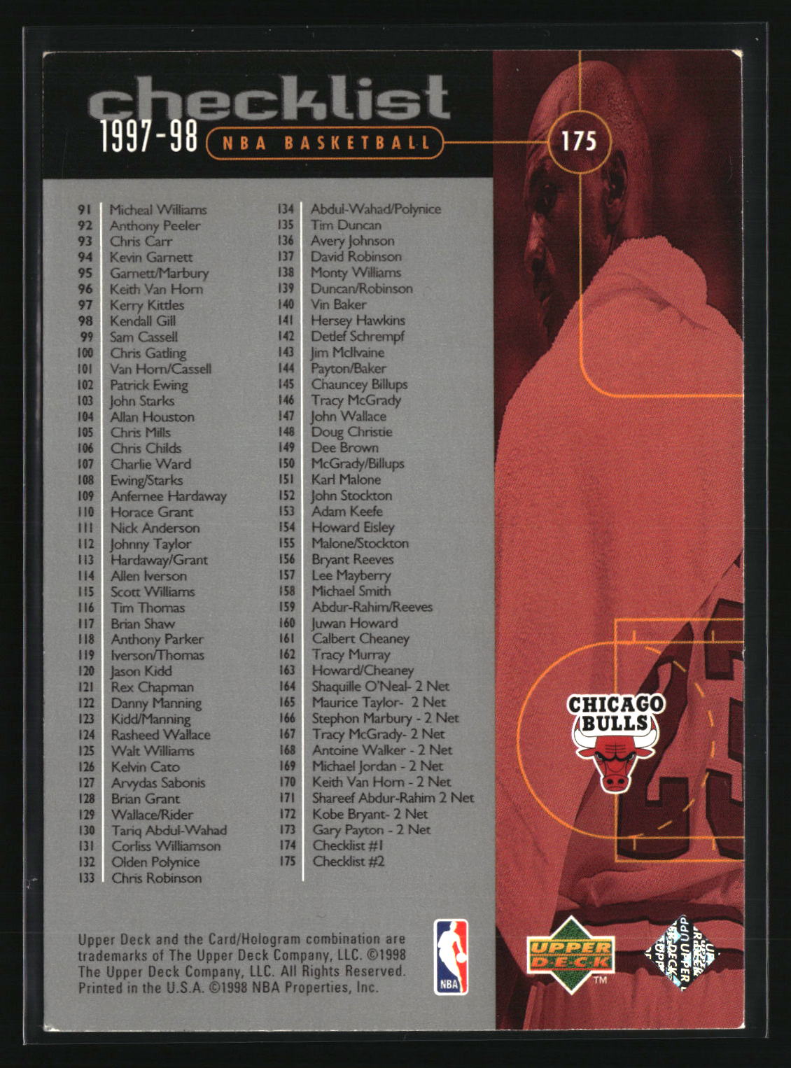 Michael Jordan 1998-99 Upper Deck #175