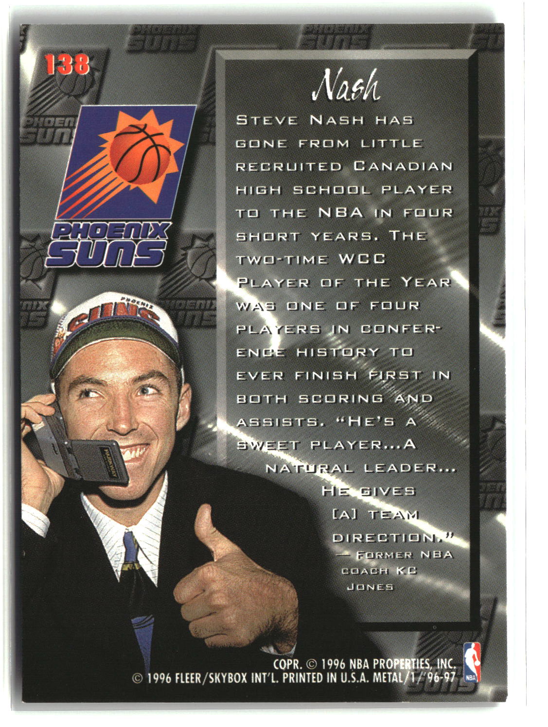 Steve Nash 1996-97 Metal #138