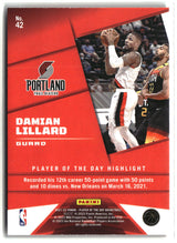 Damian Lillard 2021-22 Panini NBA Player of the Day #42