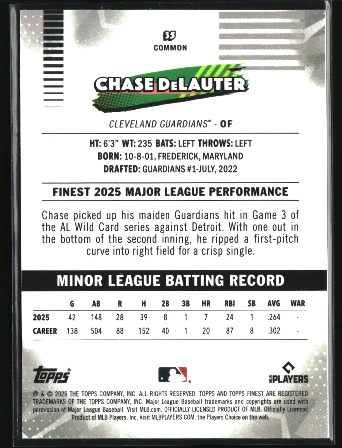 Chase DeLauter 2026 Finest #35