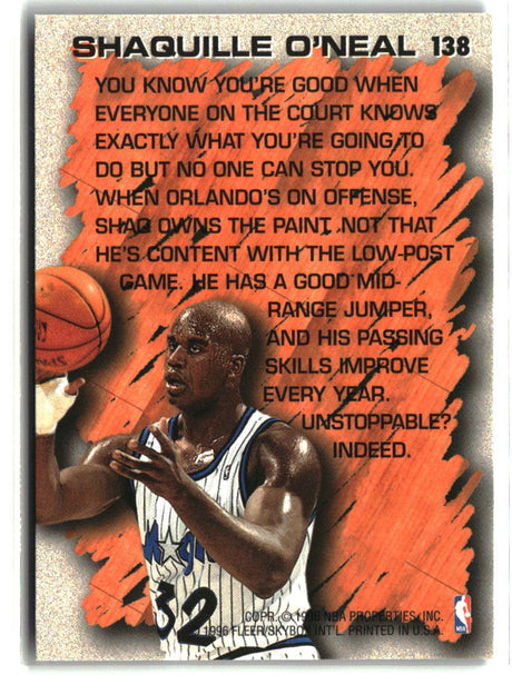Shaquille O'Neal 1996-97 Fleer #138