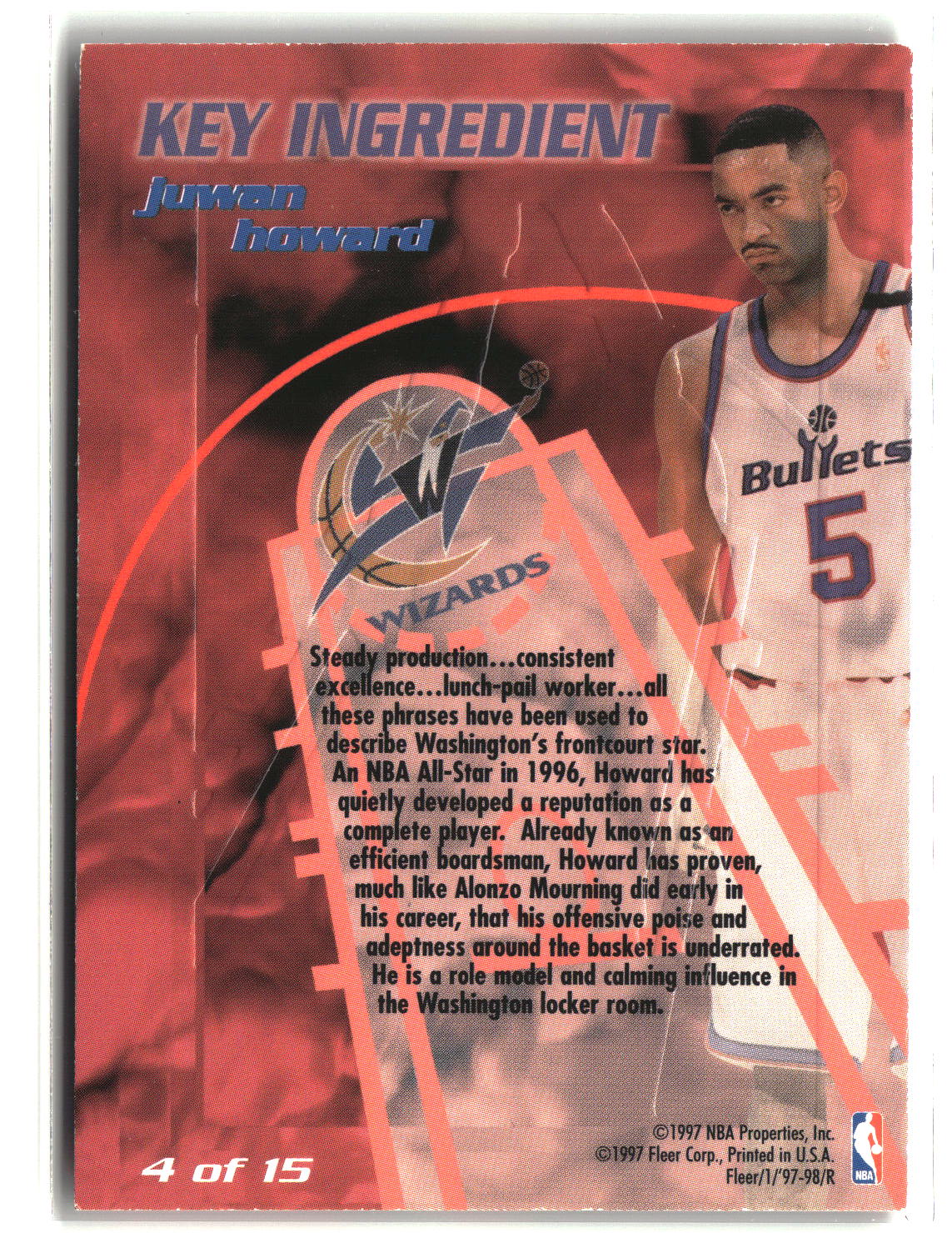 Juwan Howard 1997-98 Fleer Key Ingredient #4