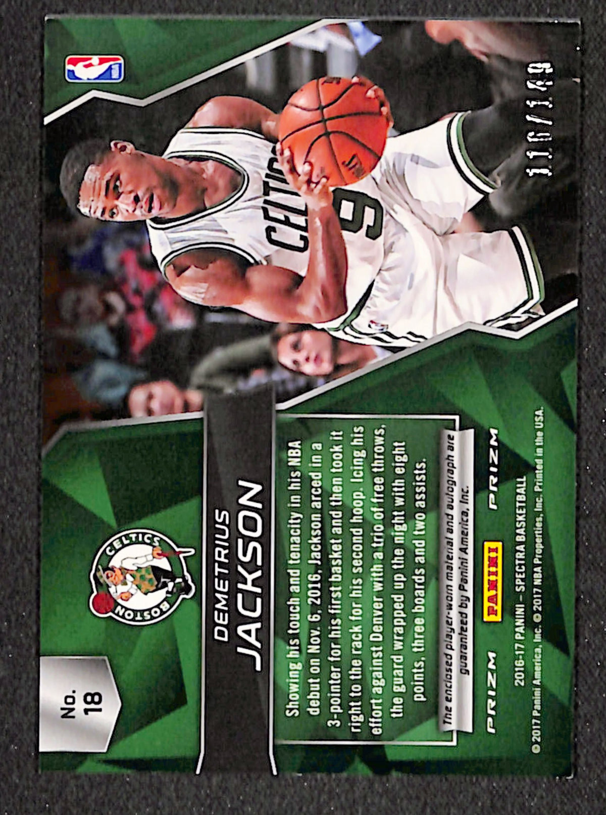 Demetrius Jackson 2016-17 Spectra In the Zone Autographed Memorabilia #18 #/149