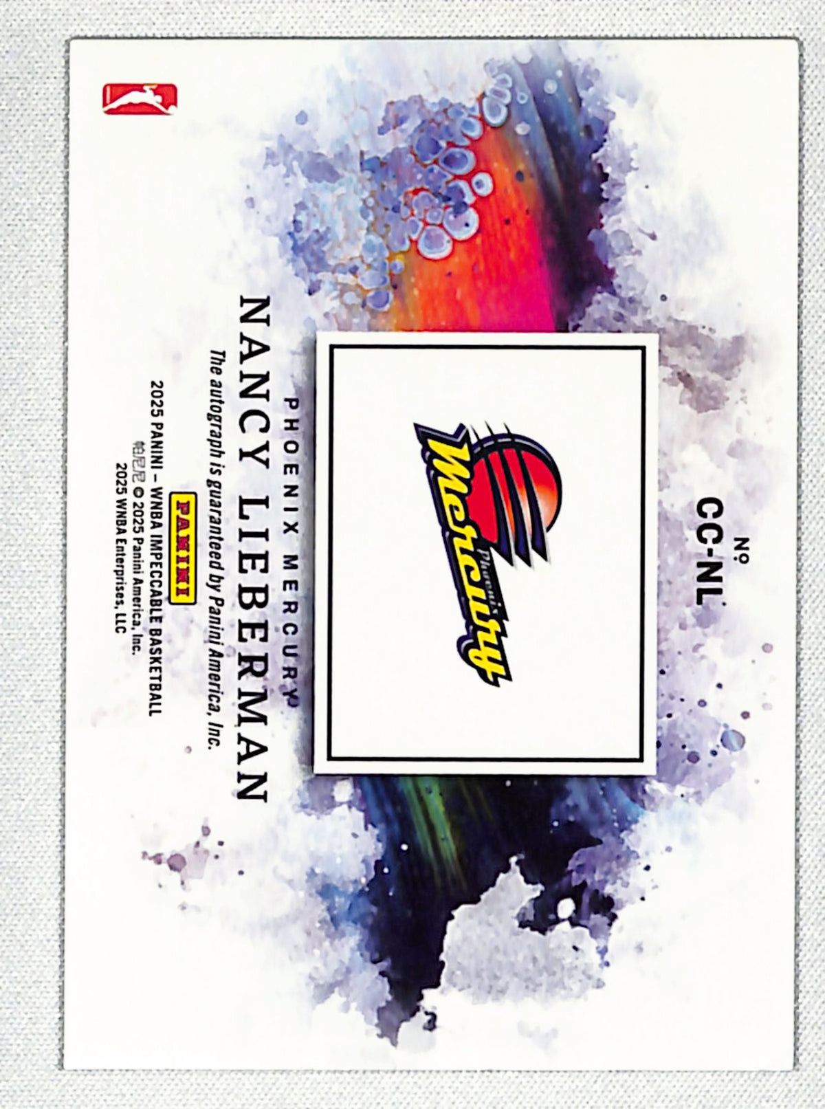 Nancy Lieberman 2025 Impeccable WNBA Canvas Creations Autographs Gold #13 #/49
