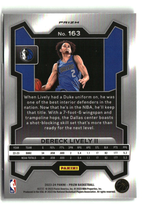 Dereck Lively II 2023-24 Panini Prizm Prizms Ice #163