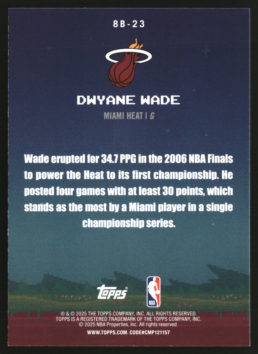 Dwyane Wade 2025-26 Topps 8-Bit Ballers #8B-23