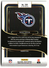 Will Levis 2024 Panini Select Black & Red Prizm Shock #200