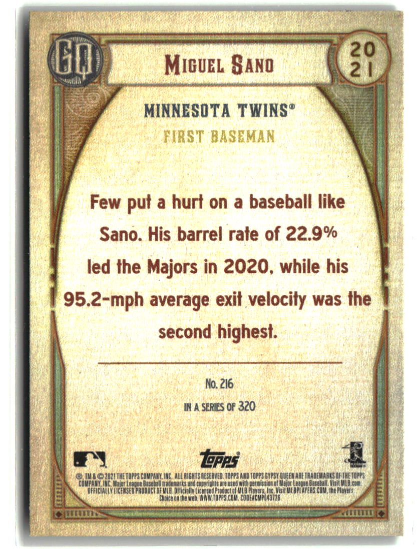 Miguel Sano 2021 Topps Gypsy Queen Green #216