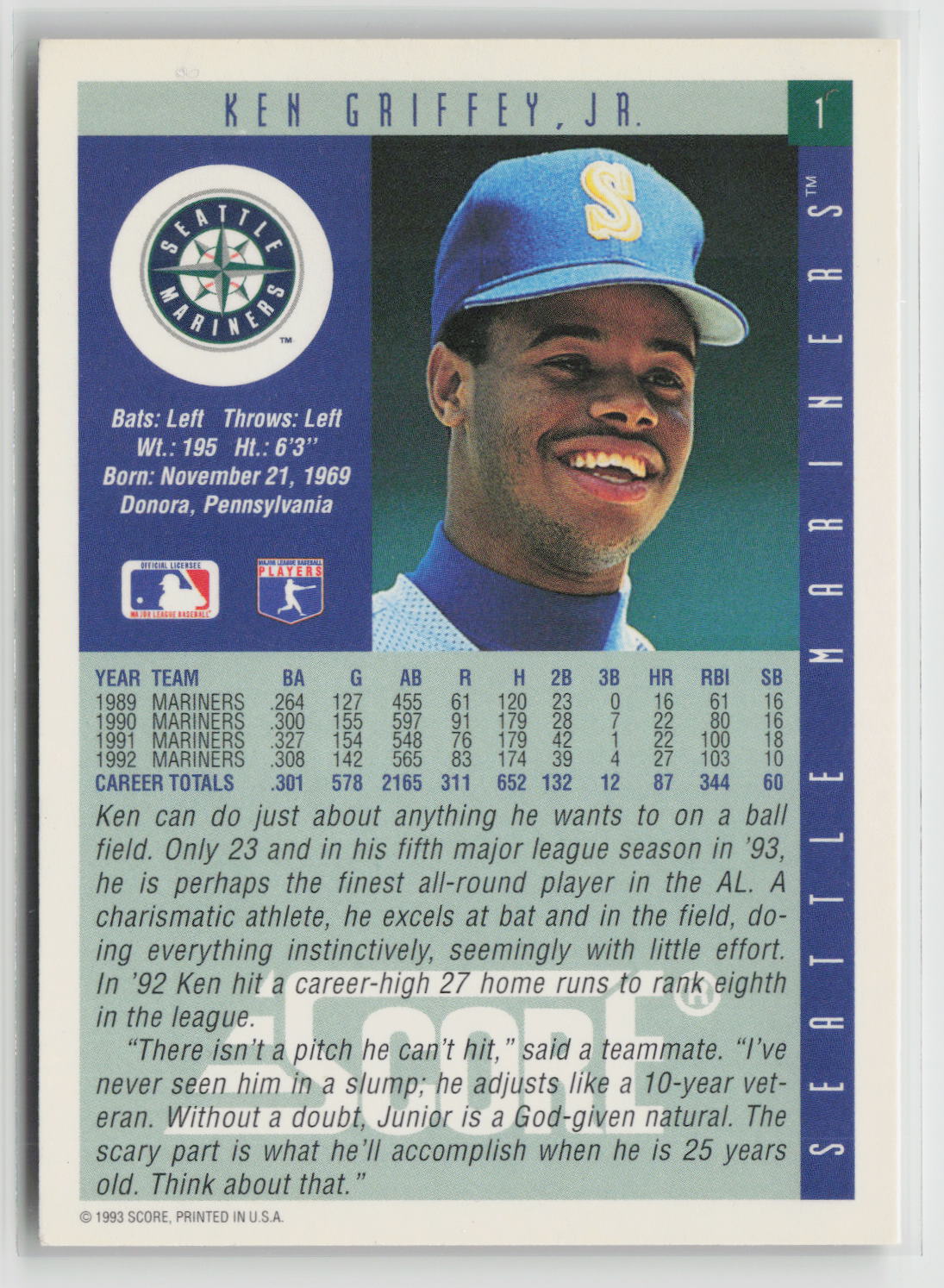 Ken Griffey, Jr. 1993 Score #1