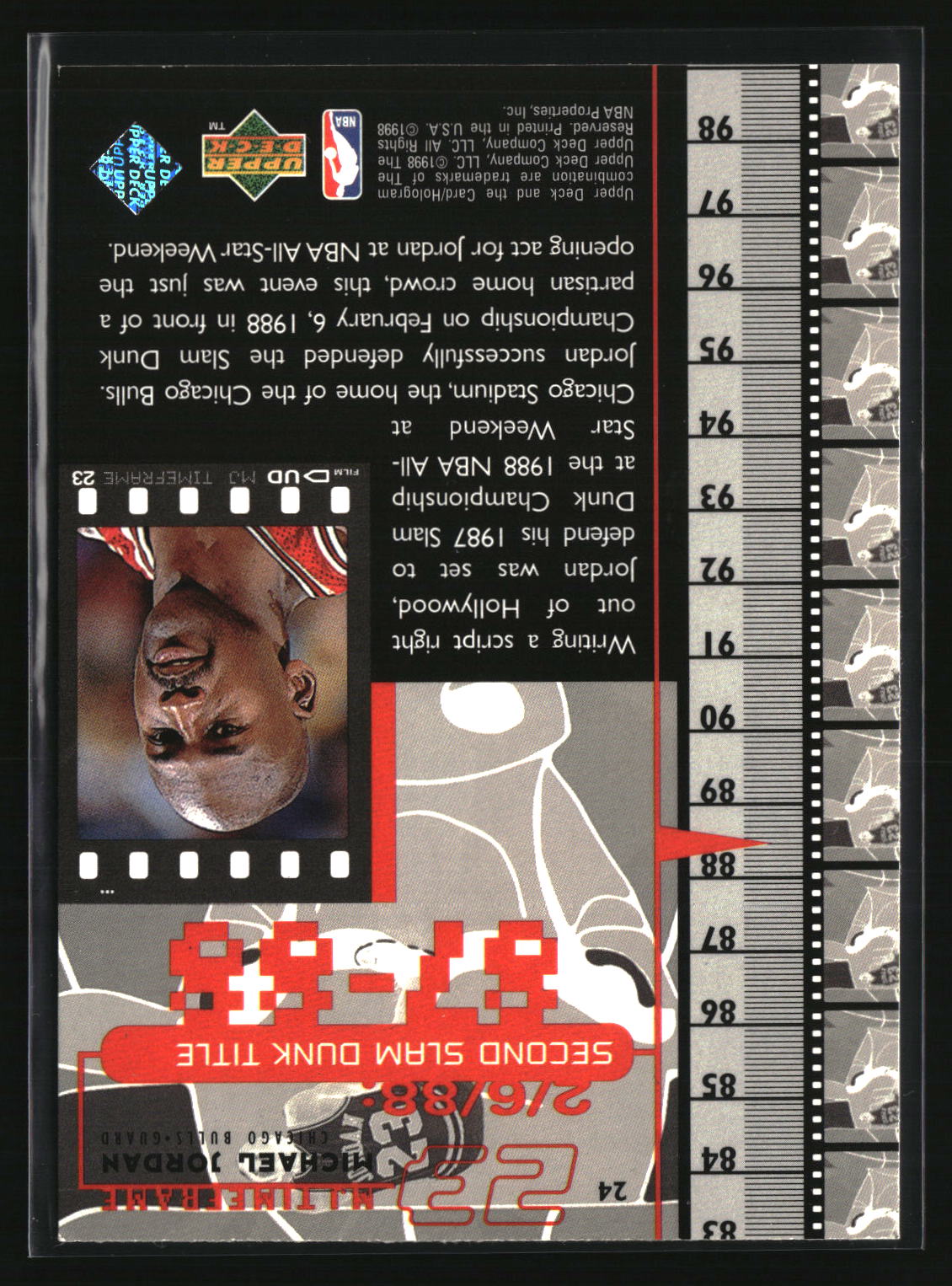 Michael Jordan 1998 Upper Deck Michael Jordan Living Legend #24