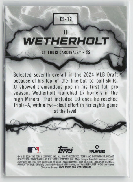 JJ Wetherholt 2026 Bowman Electric Sluggers #ES-12