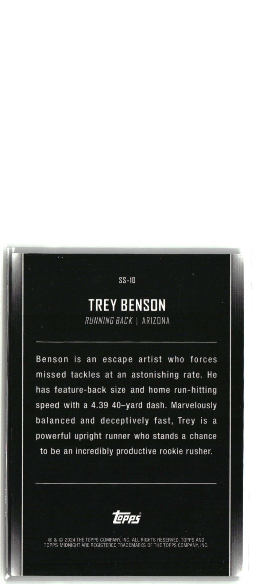 Trey Benson 2024 Topps Midnight Star Studded Dusk #SS-10 #/75