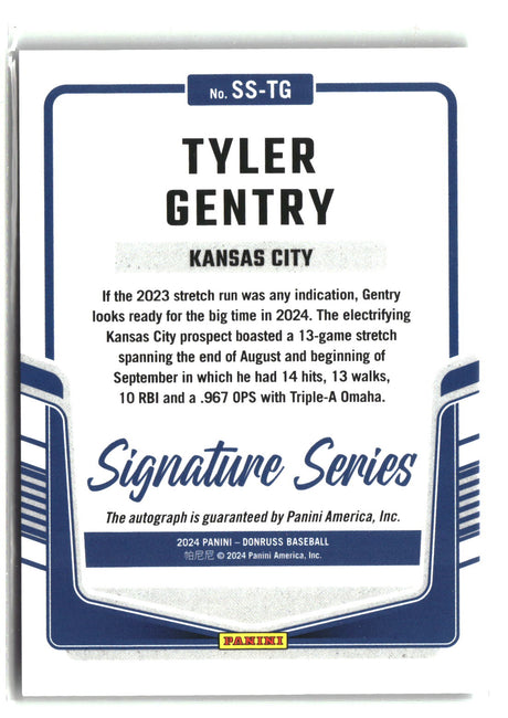 Tyler Gentry 2024 Donruss Signature Series Laser #SS-TG