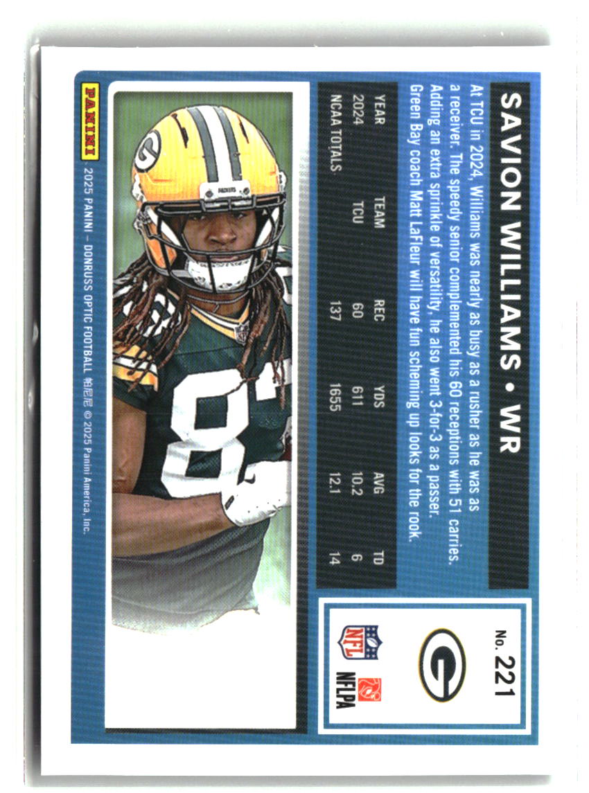 Savion Williams 2025 Donruss Optic #221