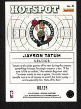 Jayson Tatum 2024-25 Panini Obsidian Hotspot Electric Etch Green Flood #4 #/25