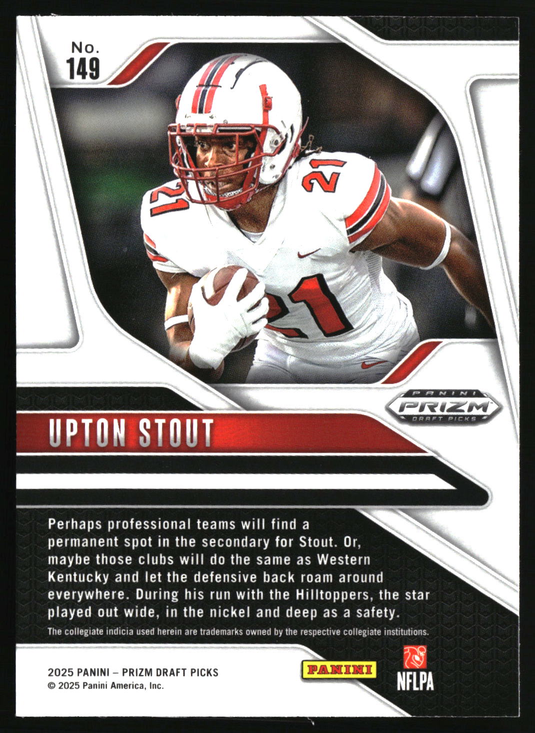 Upton Stout 2025 Panini Prizm Draft Picks #149