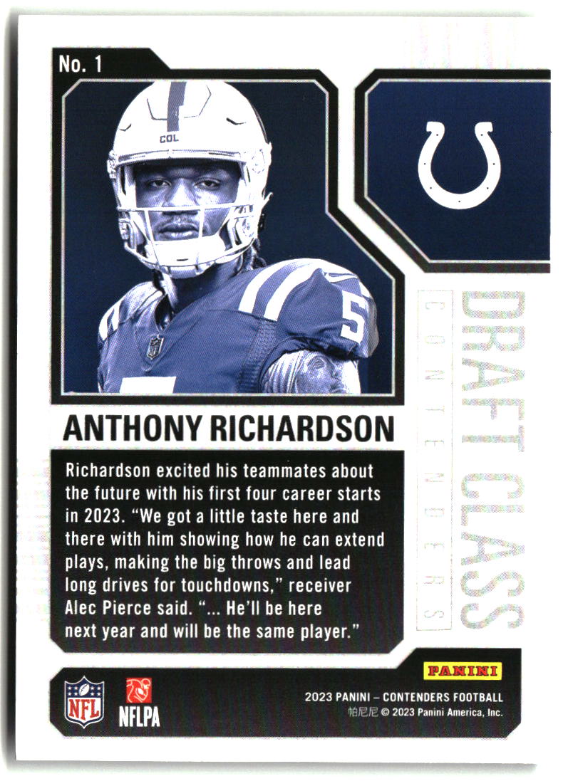 Anthony Richardson 2023 Panini Contenders Draft Class Contenders #1