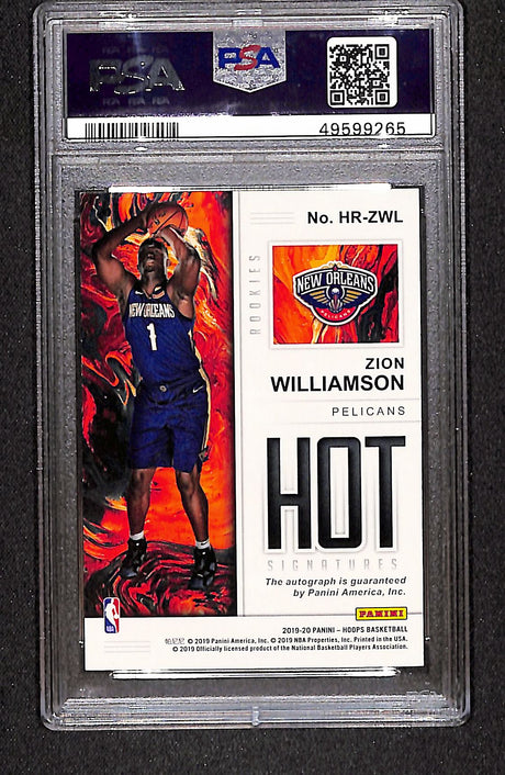 Zion Williamson 2019-20 Hoops Hot Signatures Rookies #HR-ZWL PSA 9