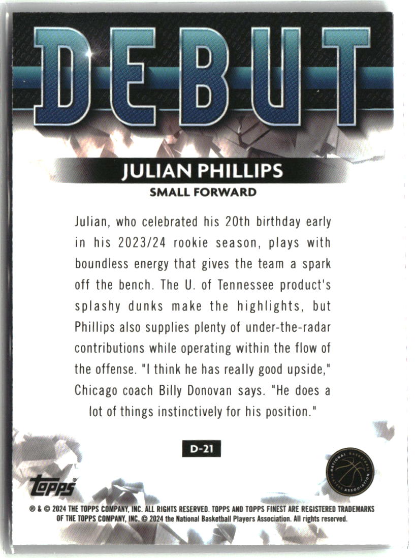 Julian Phillips 2023-24 Finest Debut #D-21