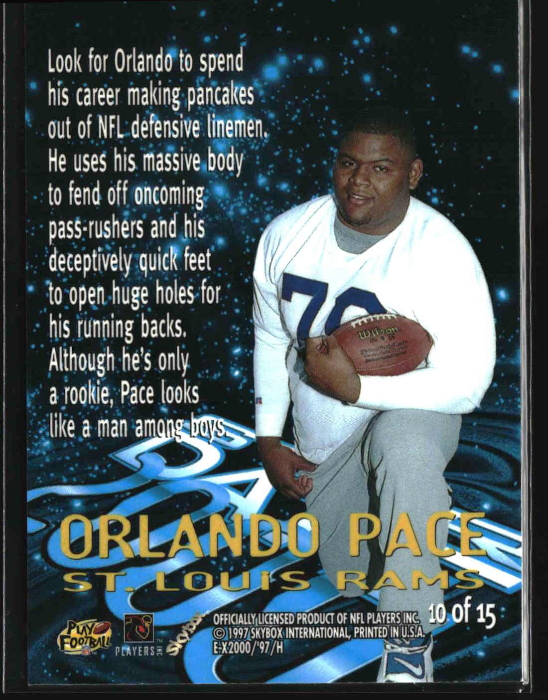 Orlando Pace 1997 SkyBox E-X2000 Star-Date-2000 #10