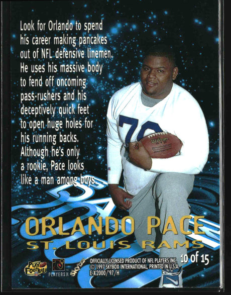 Orlando Pace 1997 SkyBox E-X2000 Star-Date-2000 #10