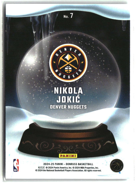 Nikola Jokic 2024-25 Donruss Snow Globe Blue Winter #7 #/75