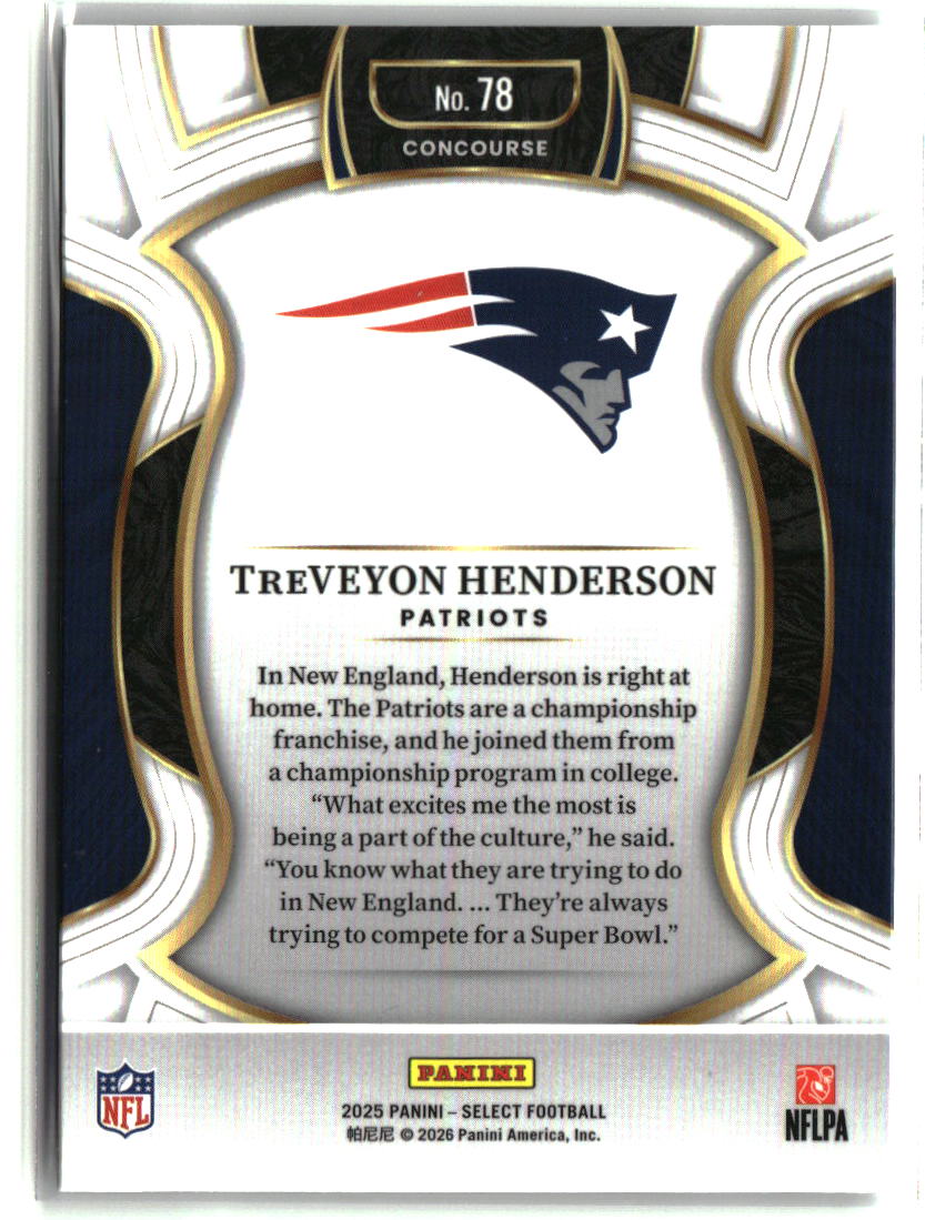 TreVeyon Henderson 2025 Panini Select #78