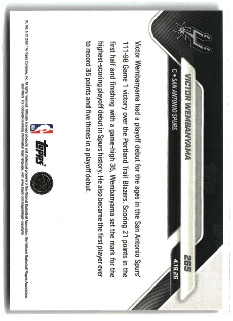 Victor Wembanyama 2025-26 Topps Now #265